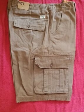 Timberland Men's Cargo Pants in Light Brown with Utility Pockets
